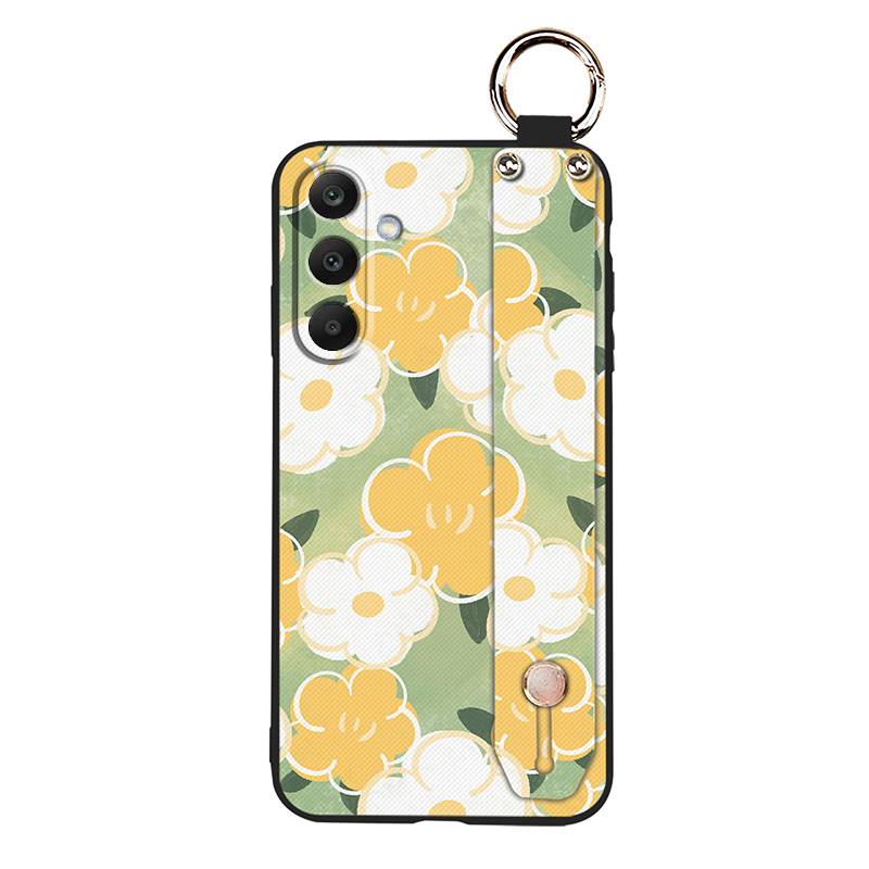 Anti-dust Wrist Strap Phone Case For Samsung Galaxy M56 5G/SM-M566B Kickstand Flower Shockproof Protective Soft case
