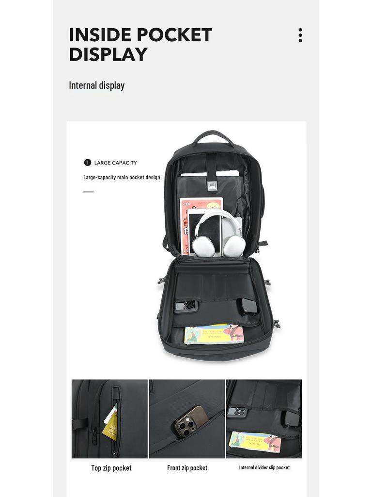 Trendiger Leichter Herren Wasserdichter Business- & Reise-Laptop-Rucksack