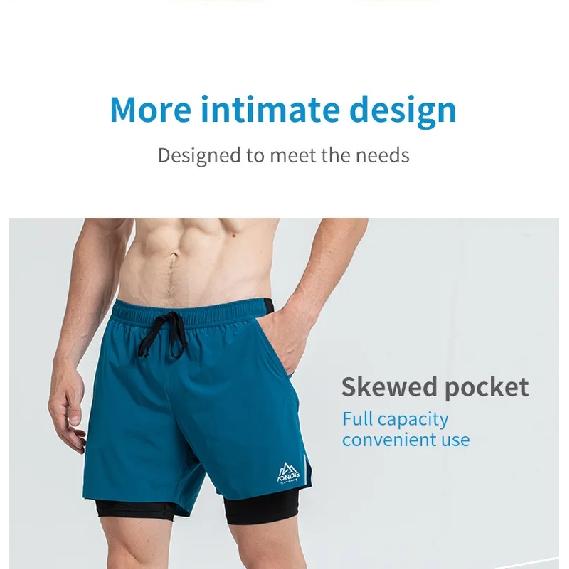 AONIJIE F5102 Men Quick Dry Sports Shorts Trunks Athletic Shorts With Lining Prevent Wardrobe Malf For Running Gym Soccer Tennis