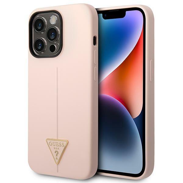 Guess Guhcp14Xsltgp Iphone 14 Pro Max 6,7 Różowy/Pink Hardcase Silicone Triangle