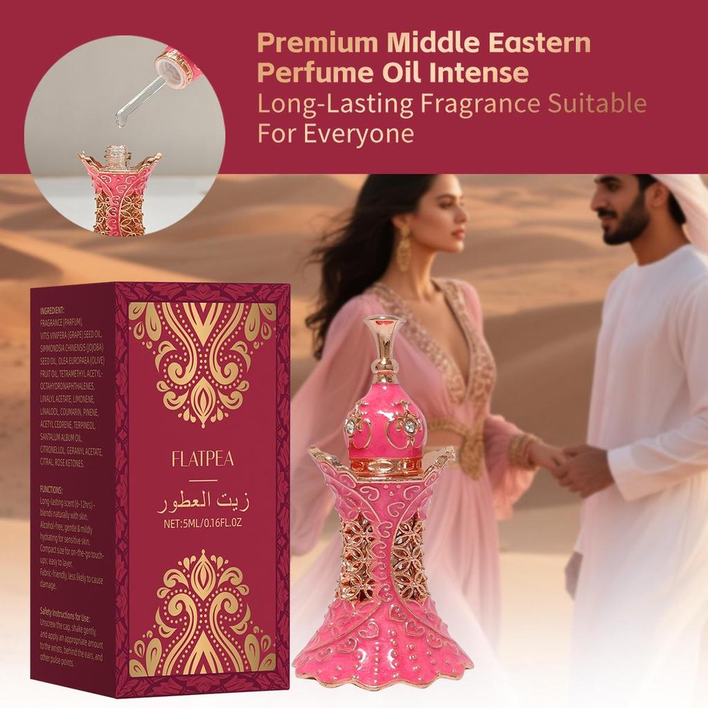 Dubai Bestseller: Pink Fruity Scent Perfume Oil for Ladies - Long Lasting 12 Hours, Slim Waist Design