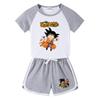 Kids' Summer Color Block Two-Piece Set: Baby Hot Pants & Short Sleeve T-Shirt Casual Outfit