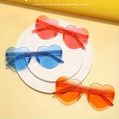Colorful Candy Style Heart-Shaped Fashionable Glasses - Multiple Colors Available for Holiday Costume Eye Wear