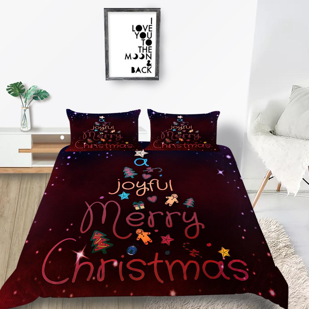 Bettwäscheset, neue Tagesdecke, 3D-Weihnachtsdekoration, Familienschlafzimmer, Einzelbett, Doppelbett, volle Größe, Steppdecke und Kissenbezug, Mikrofaser