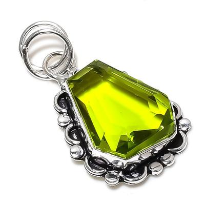 Natural Peridot Gemstone Handmade 925 Sterling Silver Gift Pendant 1.77" A3g23