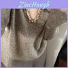 Women Polo Neck Sweater With Ice Silk Fabric For Autumn Winter Casual Wear