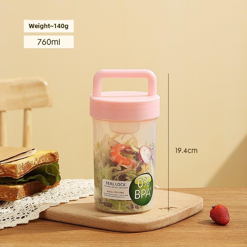 Portable Fruit Oatmeal Breakfast Cup With Spoon For Students And Office Use
