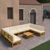 Day and Night - Day and Night Garden Furniture Set 10 Pieces Honey Brown Pine Wood Cushions