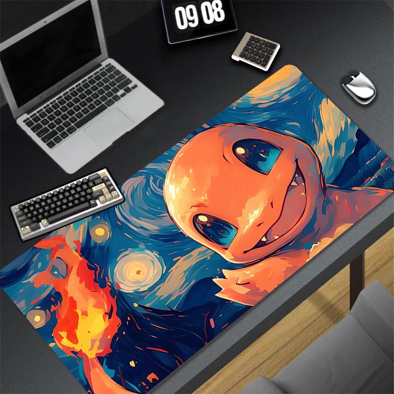 Gaming Mouse Pad HD Computer Office Game P-pokemonS Mousepad Rubber Anti-slip Long Keyboard Pad G-gengar P-pikachu Cute Desk Mat