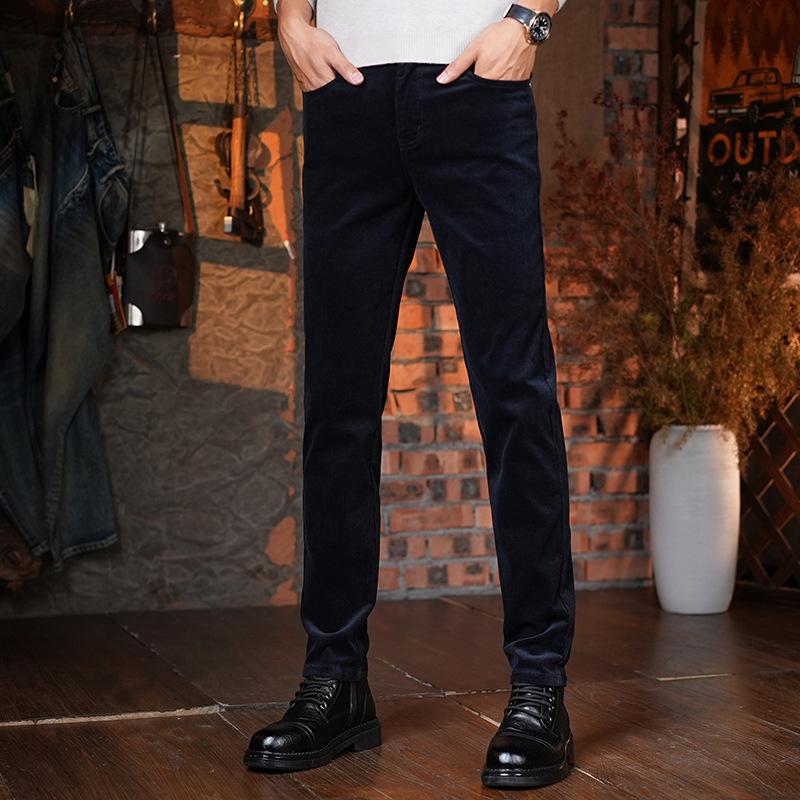 Pantaloni casual a coste caldi di tendenza da uomo, semplice stile a cinque tasche, colore opzionale, pantaloni casual da uomo, supporta il dropshipping