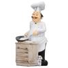 Chef Cooking Figurine Small Stereoscopic Art Ornament Resin Decoration Statue for Kitchen Living Room Bedroom