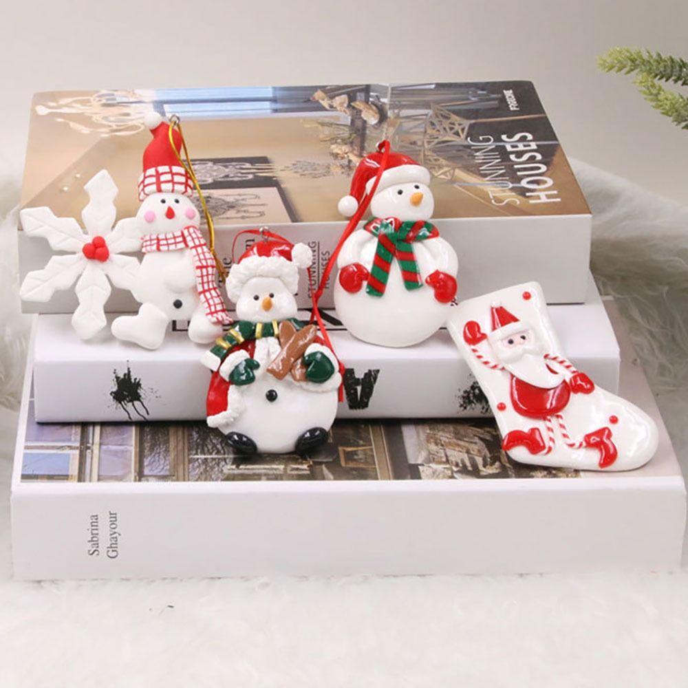 Cartoon Gingerbread Man Vianočné závesné prívesky Mäkká hlina Xmas Tree Decoration Festival