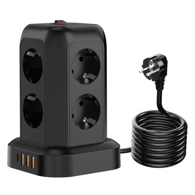 Prodlužovací kabel 12W1 Rozbočovač Nabíjecí věž Alogy Chargetower Pro 2500W 8x Nabíjecí zásuvka 3x USB-A 1x USB-C Kabel 1,8 m Černý