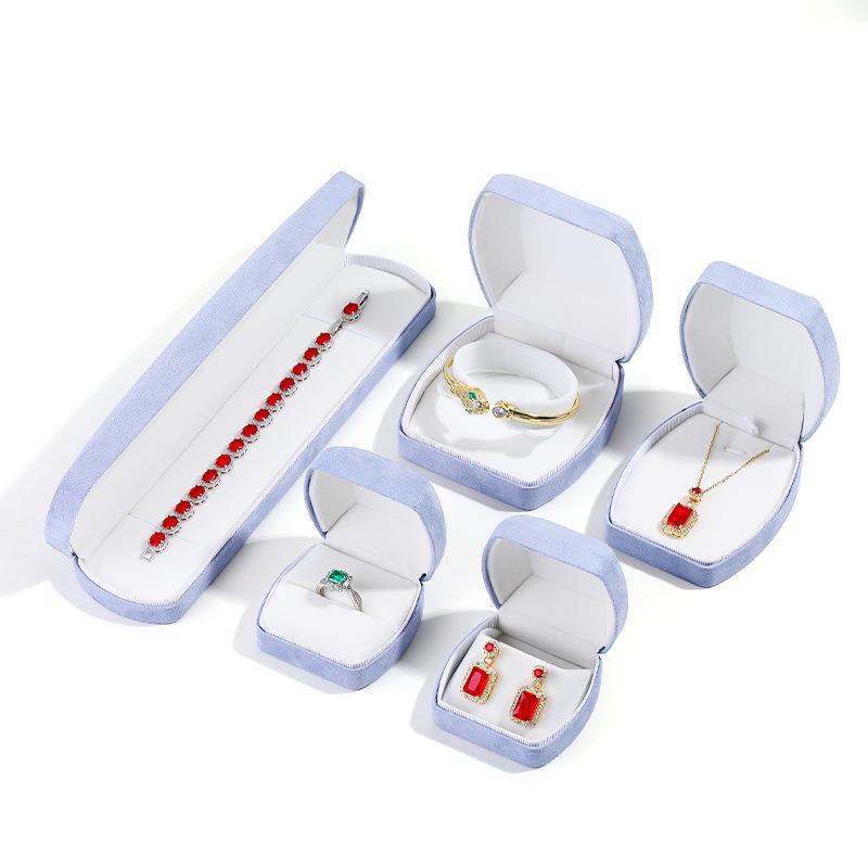 Elliptical Big Belly Deer Skin Velvet Jewelry Box, Iron Box Jewelry Box, Ring Pendant Jewelry Bracelet Bracelet Box