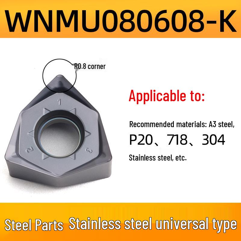 90° Double-Sided Hexagonal WNMU080608 Cutting Inserts for Cross-Border Fast Feed Milling Cutter