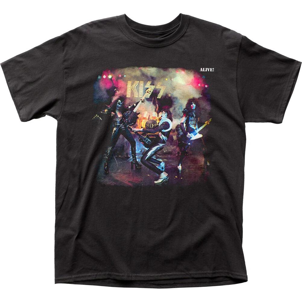 Kiss  Alive  100% Cotton T-shirt Mens Tees Top - S, M, L - Free Shipping 4XL
