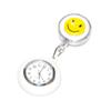 GoodsLand (Goods Land) [6 Colors] Glow-in-the-dark Nurse Watch with Clip-on Design, Upside-Dial, Cute Character Reel Clip (GD-SMLNASU-WH)