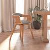 Day and Night - Day and Night Curved Wood and Taupe Gray Fabric Dining Chair