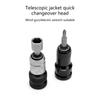 Adaptador de dado de vástago hexagonal, práctico destornillador de dado, convertidor de portabrocas de liberación rápida para llave de impacto, destornillador, broca