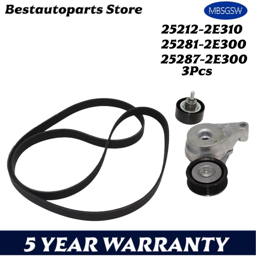 3Pcs Serpentine Belt Drive Component Kit for Hyundai Tucson Elantra Kia Forte Soul
