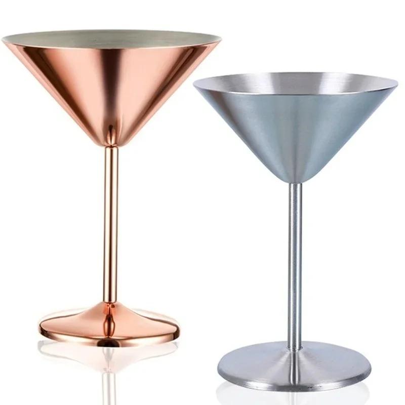 New 1 Pcs Stainless Steel Goblet Wine Glass Copper Silver Rose Gold Fruit Juice Drink Champagne Glass Bar Accessories 2025