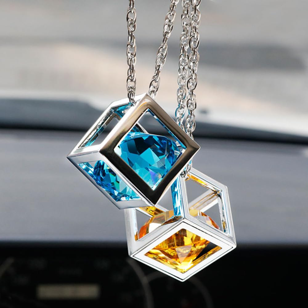 Itisyou Auto Rückspiegel Dekoration Auto Innenraum Niedlicher Auto Spiegel Anhänger Auto Rückspiegel Kristall Kristall Hängende Zubehörteile, Zubehör,