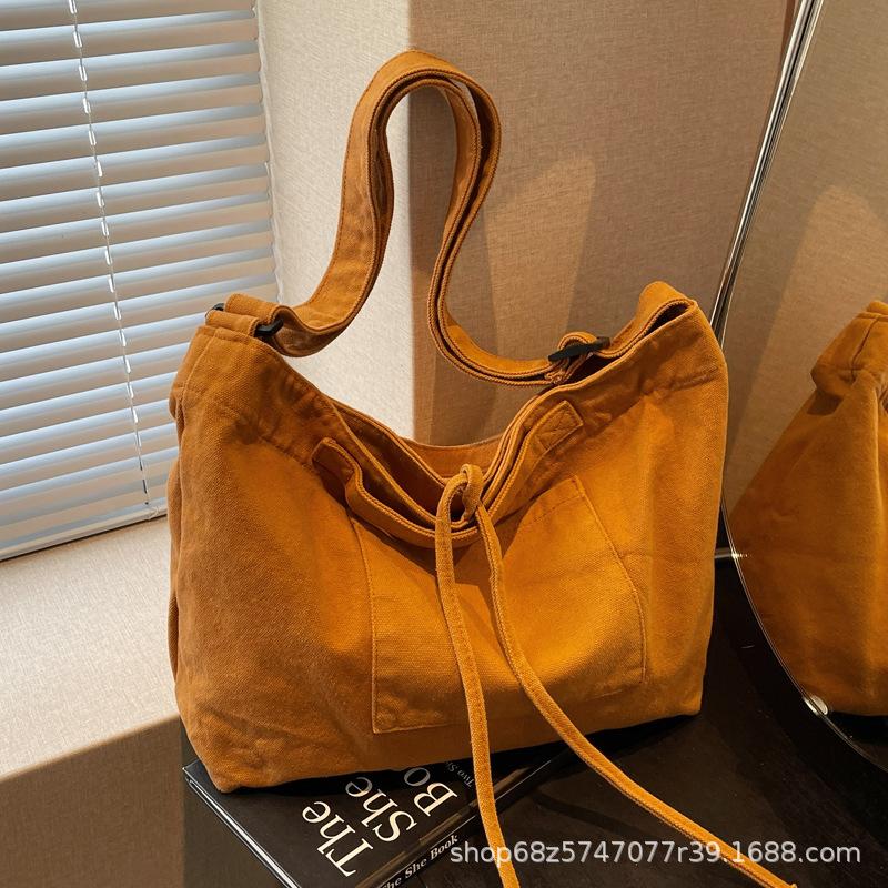 Bag women's 2025 new fashion shoulder bag, large capacity tote bag, class commuting crossbody bag, canvas bag