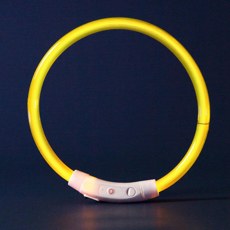 

Ночной светящийся ошейник, заряжающееся кольцо на шею для собаки, удобный регулируемый светящийся ошейник от укусов для выгула собаки, кольцо на шею для домашней собаки L (70cm, recommended weight 40-40kg)