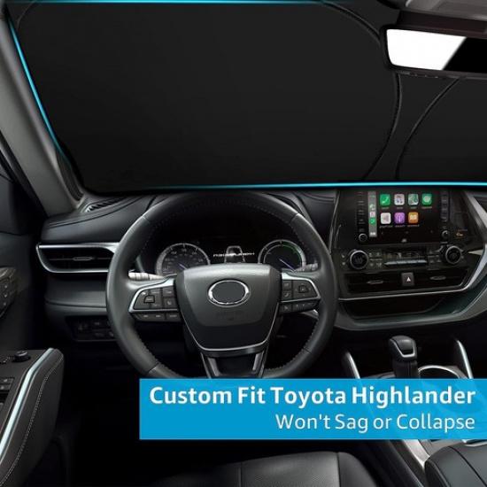 Custom Fit 2008-2013 Toyota Highlander Car Windshield Sun Shade UV Block Cover