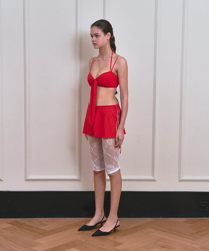 VINAJ Wrap Skirt Cover-Up Short (Red)