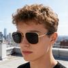 2025 Men's Retro Square Sunglasses with Metal Frame and Double Bridge