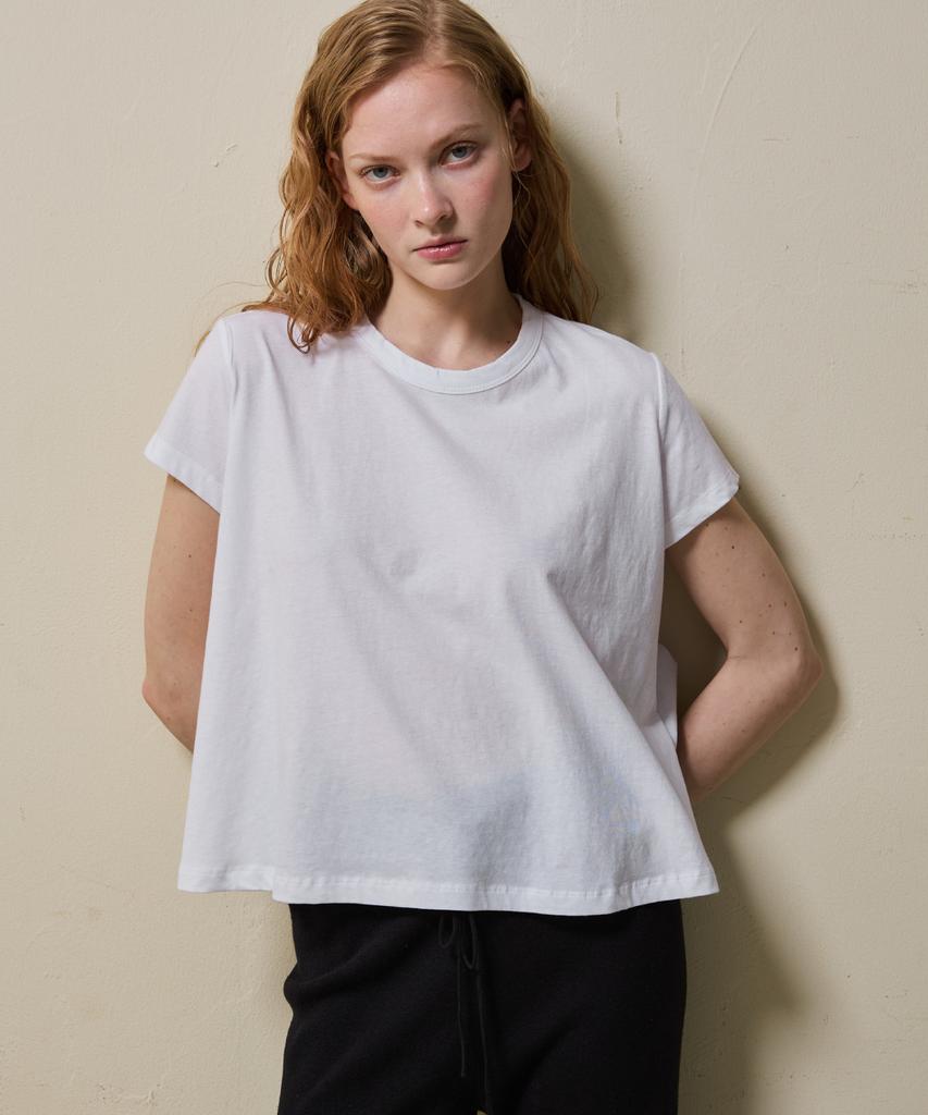 SHINE ON YOU Cotton A-Line Half Tee_ White