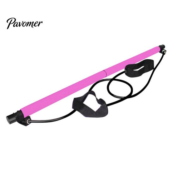 Pilates Bar with Foot Pedals Resistance Band Strength Training Fat Burning Body Shaping Back Slimming Multifunctional Exercise Home Gym Workout