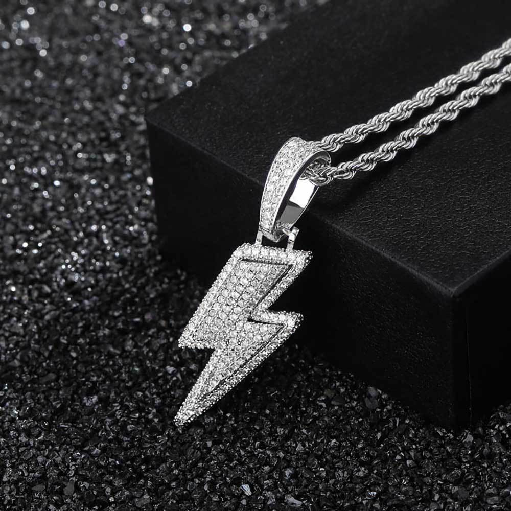 Men's Copper Alloy Hip Hop Necklace Claw Setting Shiny Zircon Inlay Anti-Allergic Fashion Statement Jewelry Accessories