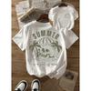 Wo Summer Skull and Palm Tree Graphic Tee - Casual Vacation Style Short Sleeve Crew Neck T-Shirt, Machine Washable