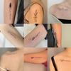 10pcs Women's Girl Text Flower Temporary Tattoos German Tattoo Realistic Line Art Waterproof Minimalist Fake Tattoos