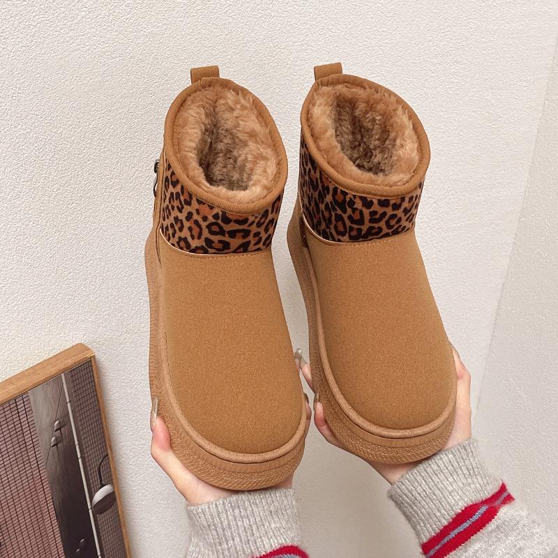 Fashion Women Leopard Print Shoes Winter New Comfortable Warm Women's Snow Boots Non-slip Wear-resistant Fashion Plush Short Boots Hot