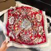 Summer High-End Simulation Silk Square Scarf Femininity Versatile Sunscreen Large Shawl Silk Scarf Variety
