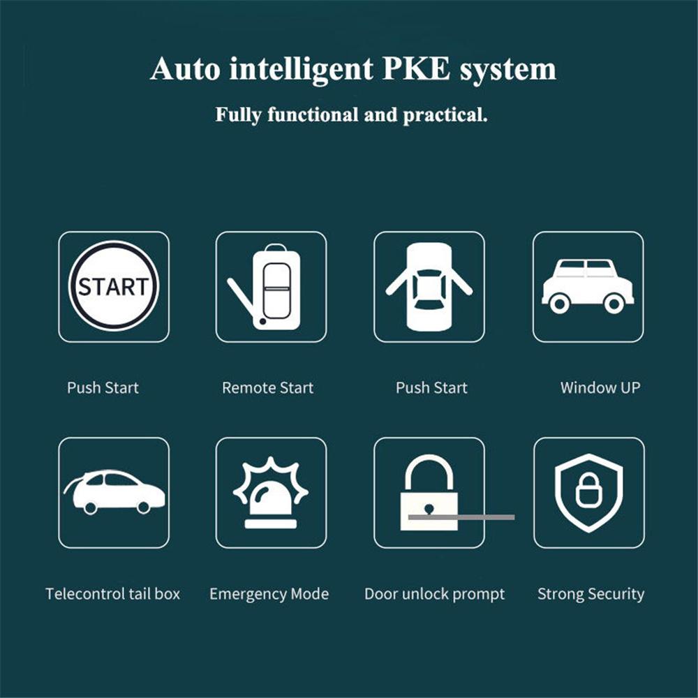 Car Alarm PKE Passive Keyless Entry One Button Start Stop Remote Start Engine