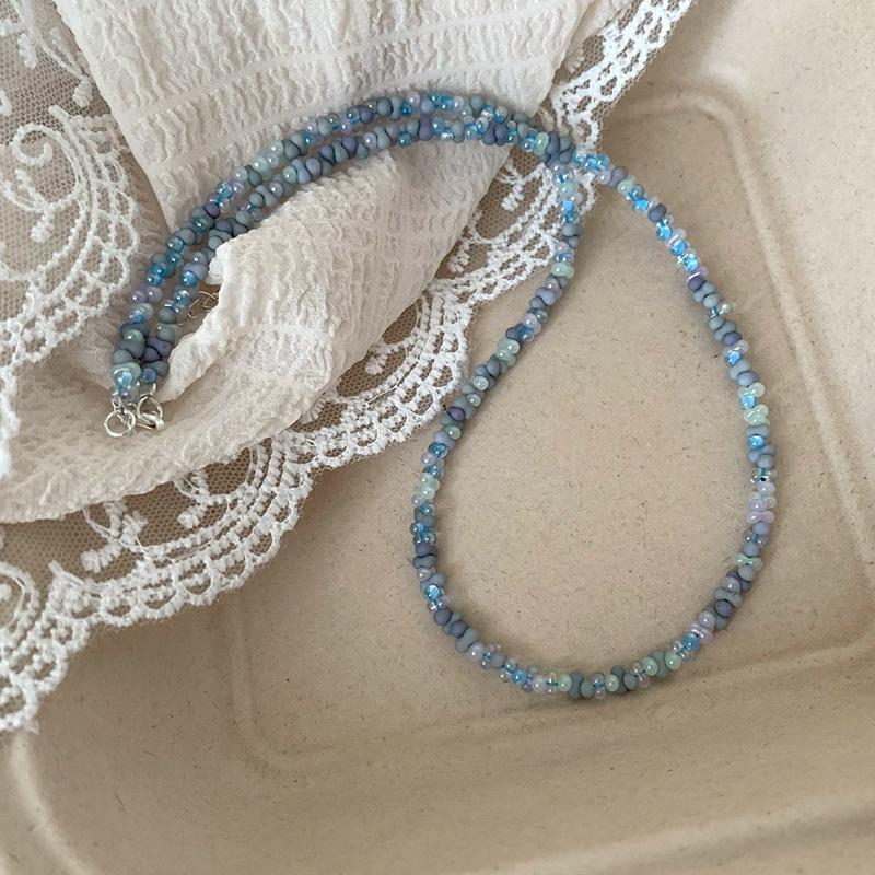 

Красочное ожерелье-чокер с бисером и цветочным узором для женщин - Летняя мода