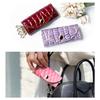 Leo&Aoi Women's 4-Ring Genuine Leather Smart Key Case, Tri-Fold, Cowhide Leather, Compact Key Holder, 4-Ring Key Hook, Beautiful Crocodile Pattern,