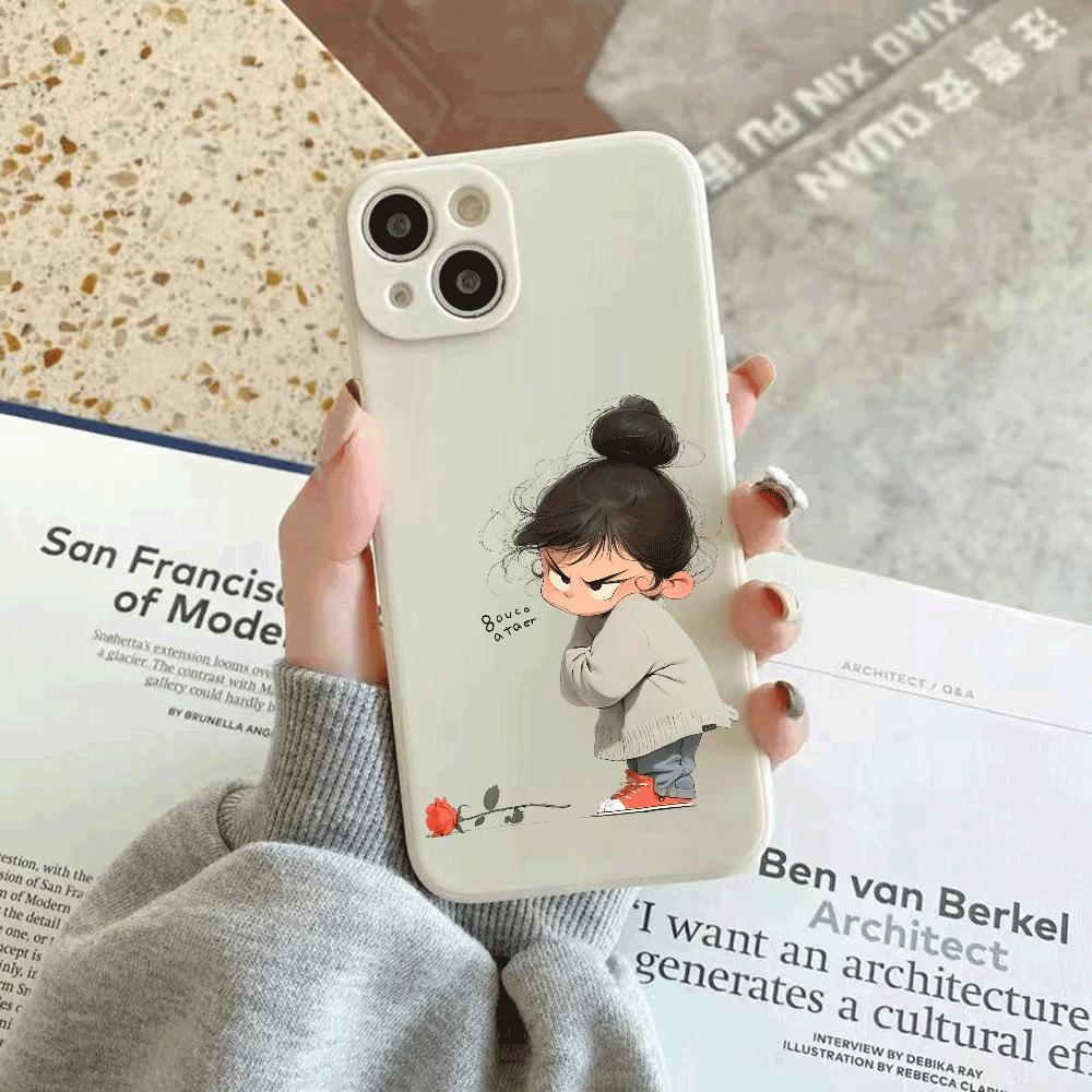 Angry Girl silicone Phone Case for IPhone 14 15 16 Plus for IPhone 13 14 15 12 11 16 Pro Max 12 Mini XS Max TPU Protect Cover