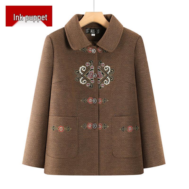 Elderly Women s Casual Lapel Cardigan 3XL