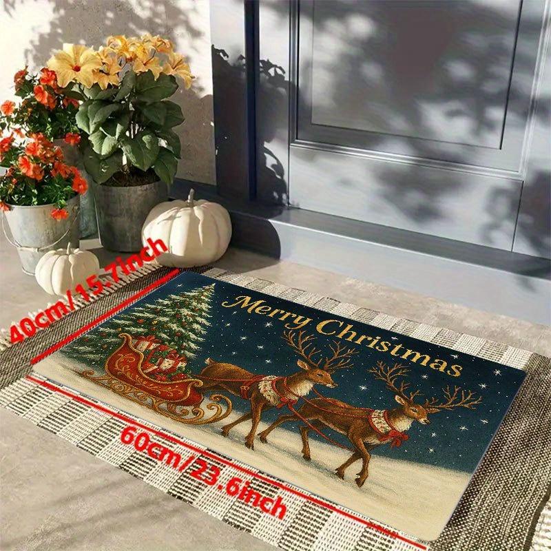 1Pcs Anti Fatigue Kitchen Rugs Christmas Snowy Trees Print Waterproof Non-Slip Thick Cushioned Kitchen Mat Heavy Duty Comfort Standing Mat for Kitchen