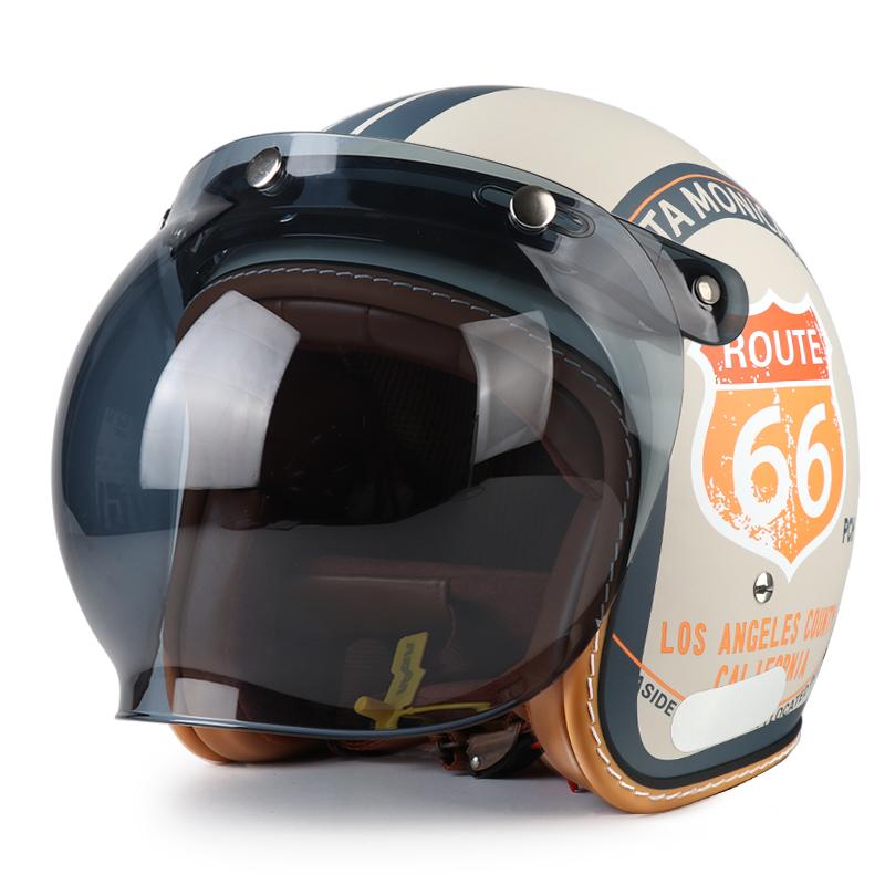 Retro helmet, four season cruising motorcycle, half helmet, men's and women's bubble mirror, electric bike safety helmet