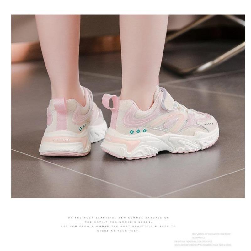 Dad Shoes Spring and Autumn Fashion Mesh Breathable Girls Sneakers Medium and Older Children's Casual Shoes