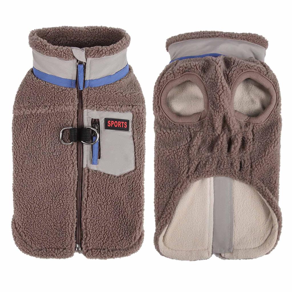 Dog Clothing Fleece Coat, Pull- Warm Cotton-Padded Pet Jacket for Puppies, Cozy Winter Wear for Small and Medium Dogs