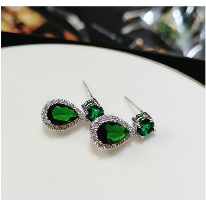 

Акупунктура ушей Супер сверкающие серьги из циркония Серьги Короткие серьги из кристаллов Темперамент с цветными бриллиантами Серьги 925 silver