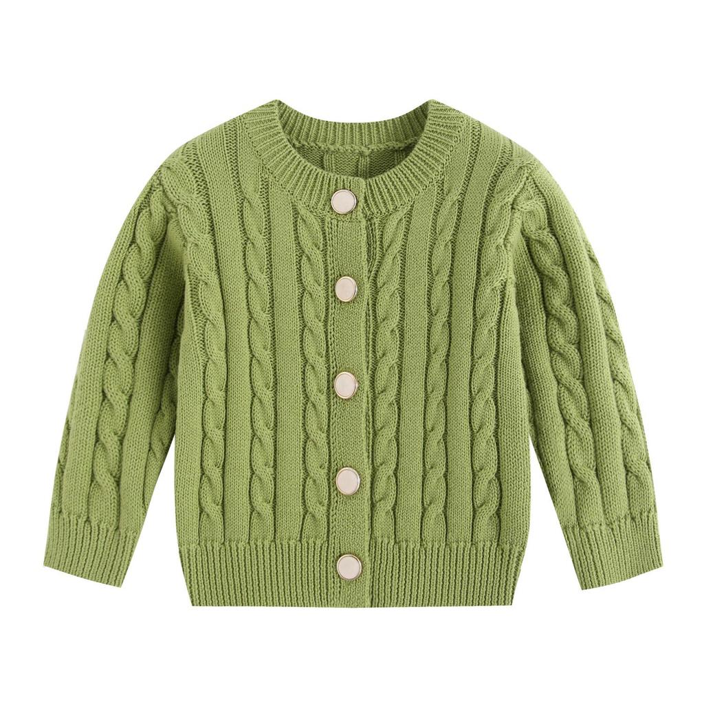 Unisex Baby Cotton Cable Knit Cardigan - Spring/Autumn Style