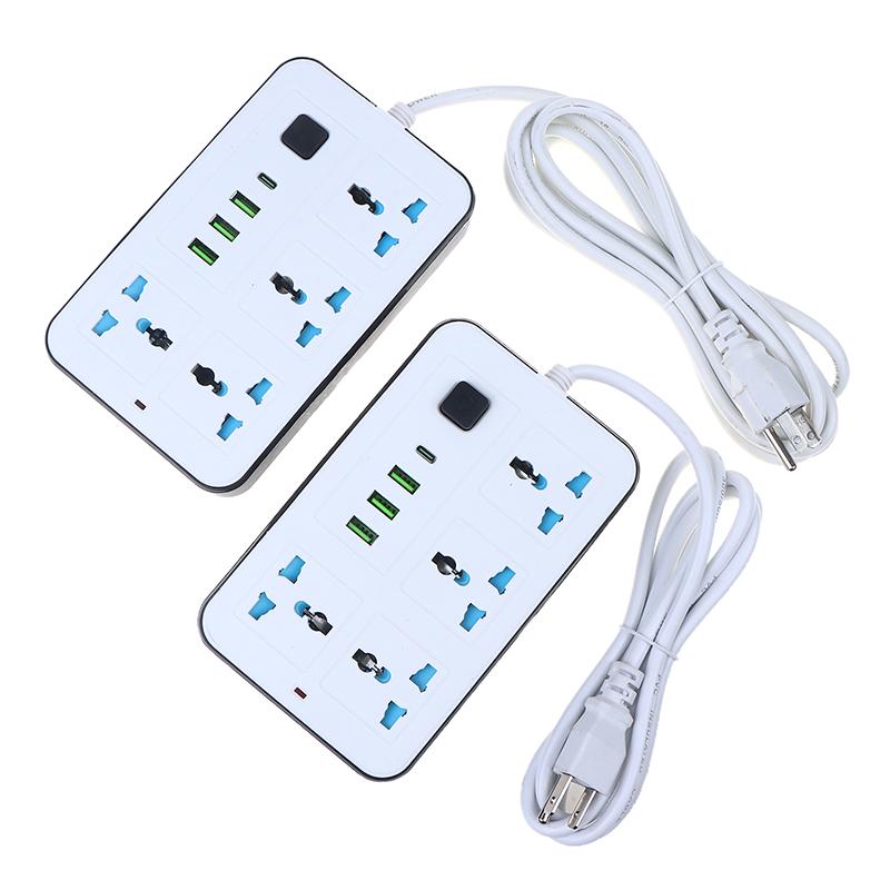 AB Fişli 2/3 Pinli Priz 1 Tip-C 3 USB Portlu 4 Yollu AC Priz 2/3/5M Uzatma Priz Şarj Edebilir Elektrik Priz